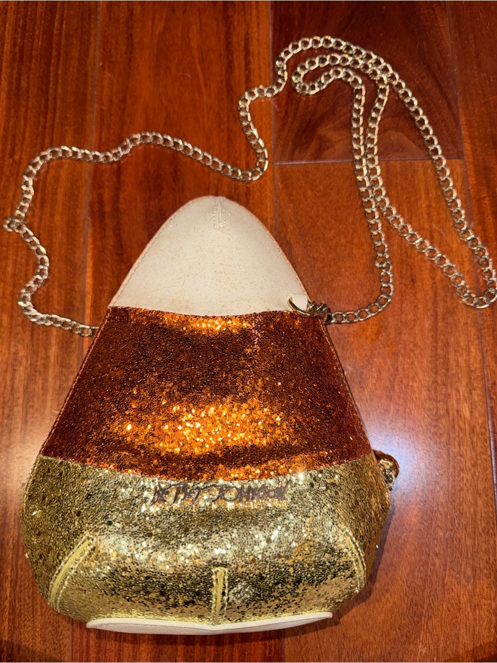 Betsey Johnson Do I Make You Corny Candy Corn Glitter Crossbody Bag Halloween - Picture 2 of 10